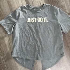 Nike Gray Short Sleeve Tee Just Do It Slogan
